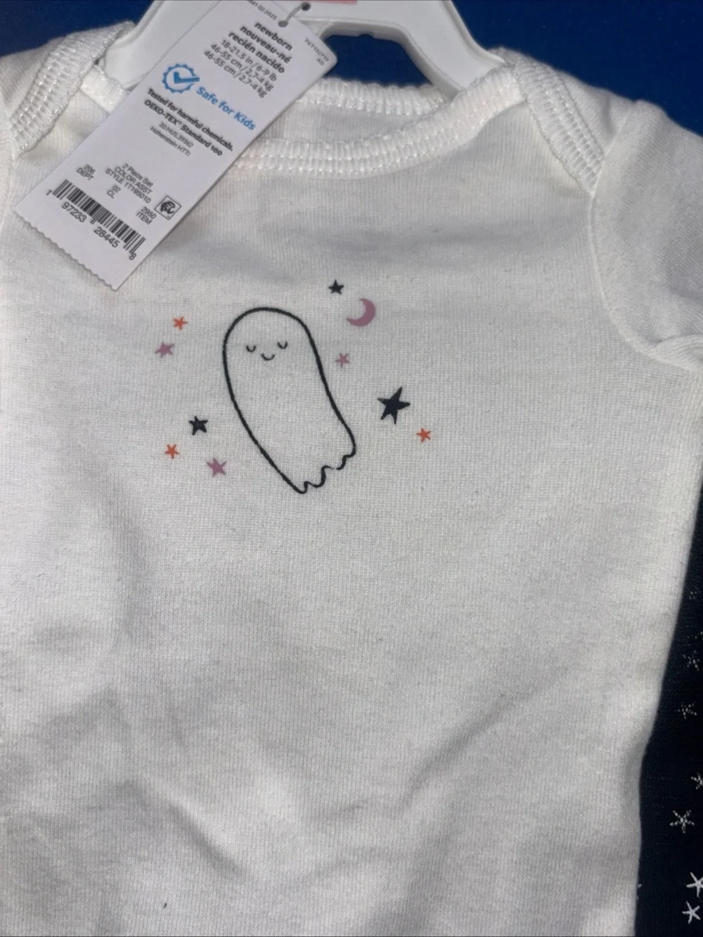 Carters‎ Baby New Born Lot Of 2 Outfits Halloween Ghost Gray/White NWT
